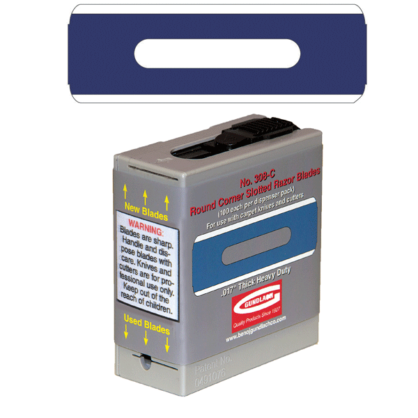 ROUND CORNER SLOTTED RAZOR BLADES (100/PACK), Primary Image