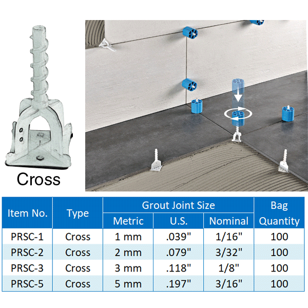1 MM CROSS LEVELERS (100/BAG), Primary Image