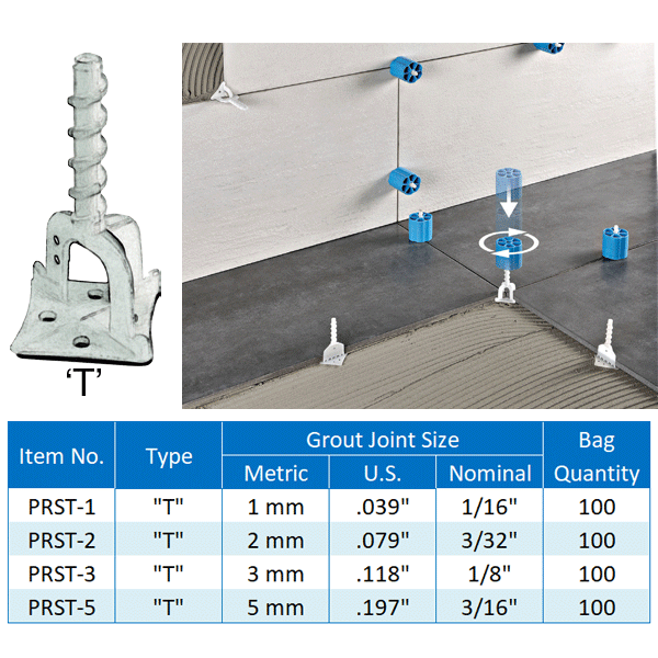 2 MM "T" LEVELERS (100/BAG), Primary Image