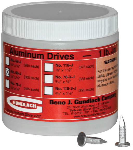 ALUMINUM DRIVES, 1/8" X 3/4" (1 LB JAR), Primary Image