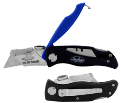 LOCK-BACK BLACK UTILITY KNIFE WITH BLADE STORAGE, Primary Image