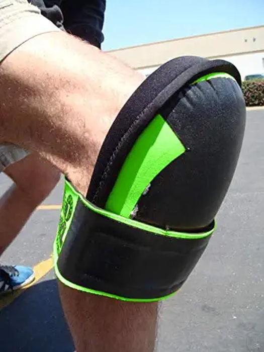 SUPER-SOFT XL FLORESCENT GREEN KNEE PADS, Alternate Image 2