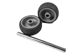 WHEELS (2) & AXLE FOR MONTOLIT 125P3, 155P3, Primary Image