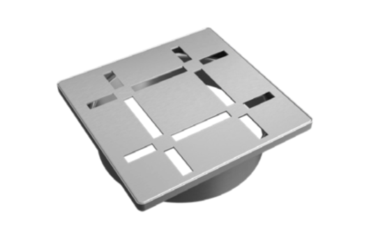 VAPORTEC QUADRA-FLO GRATE, 4" X 4"  SQ // 3MM - 1/8", BRUSH NICKEL