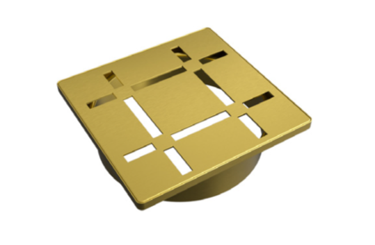 VAPORTEC QUADRA-FLO GRATE, 4" X 4"  SQ // 3MM - 1/8", BRUSH BRASS