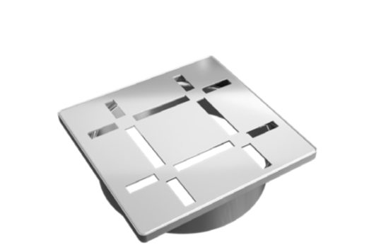 VAPORTEC QUADRA-FLO GRATE, 4" X 4"  SQ // 3MM - 1/8", CHROME