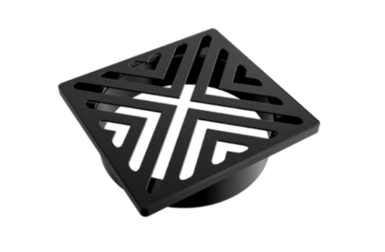 VAPORTEC X-FLO GRATE, 4" X 4"  SQ // 3MM - 1/8", MATTE BLACK
