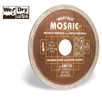 4" SILVER LINE MOSAIC CONTINUOUS RIM BLADE, Primary Image