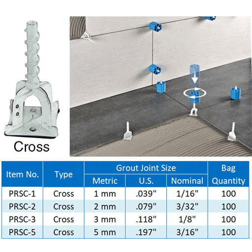 1 MM CROSS LEVELERS (100/BAG), Primary Image