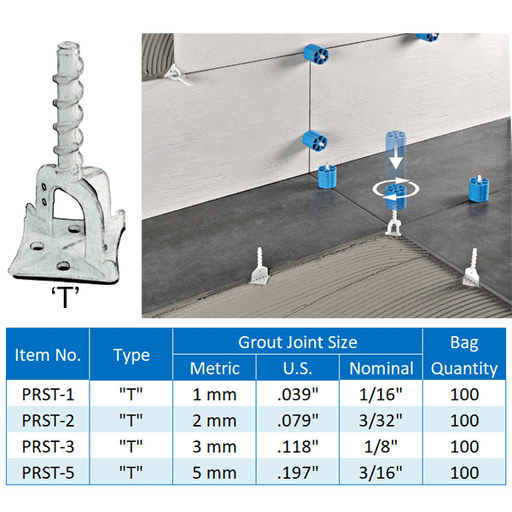 1 MM "T" LEVELERS (100/BAG), Primary Image