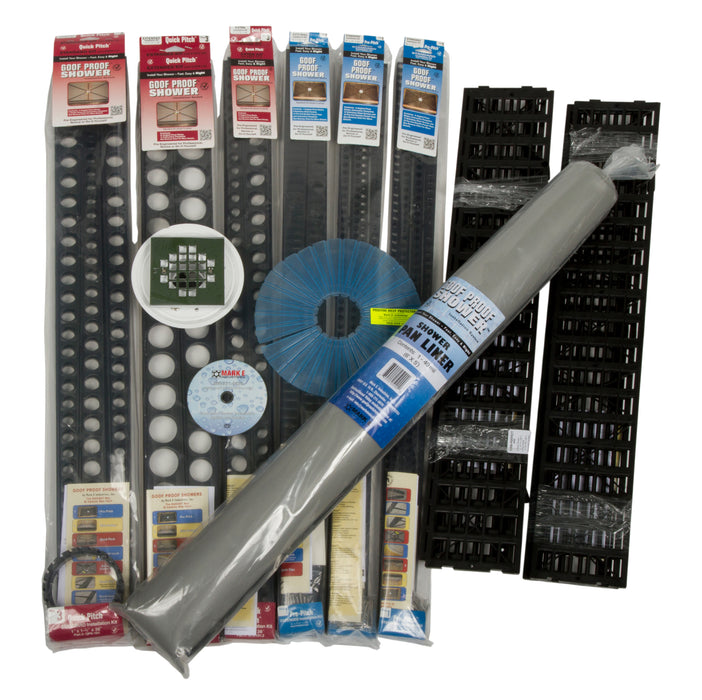 SHOWER CONVERSION KIT W/ PAN LINER & SQUARE DRAIN, Alternate Image